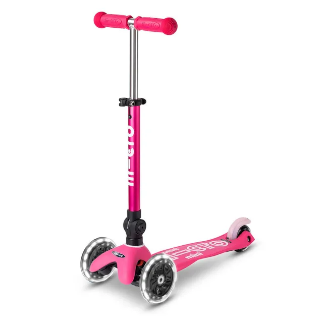 micro-mini-micro-deluxe-led-pliable-trottinette-3-roues-rose-1-5-ans image 1