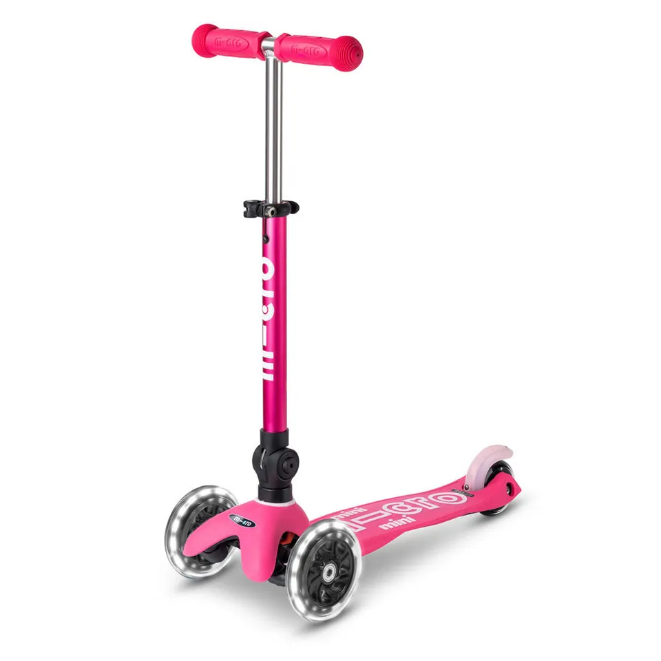 micro-mini-micro-deluxe-led-pliable-trottinette-3-roues-rose-1-5-ans image 1