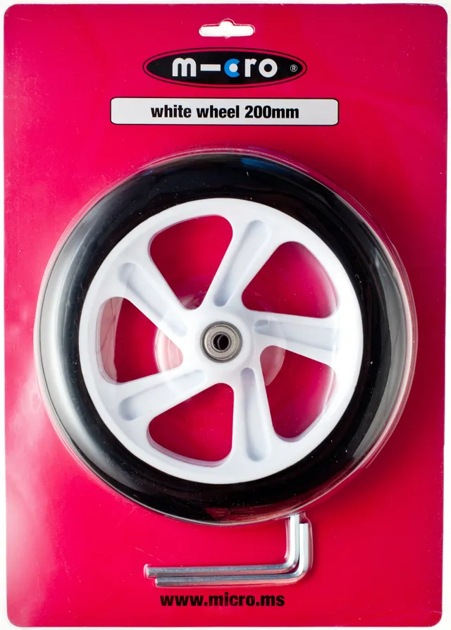 micro-roue-pu-blanche-200-mm-roue-de-rechange image 1