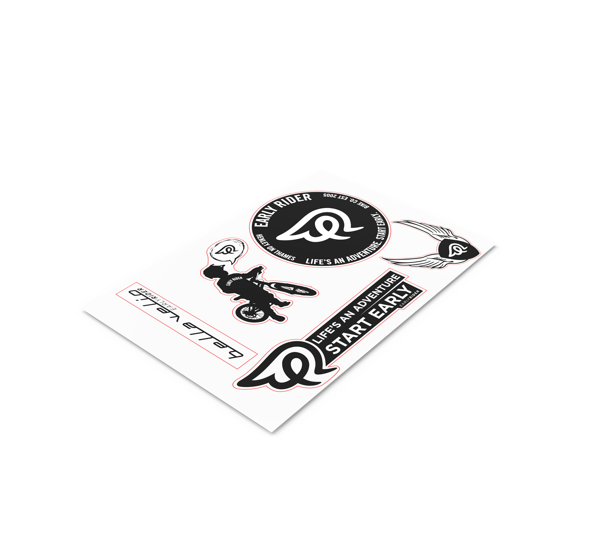 early-rider-sticker-sheet-a5-planche-5-stickers-vinyle-belter image 1