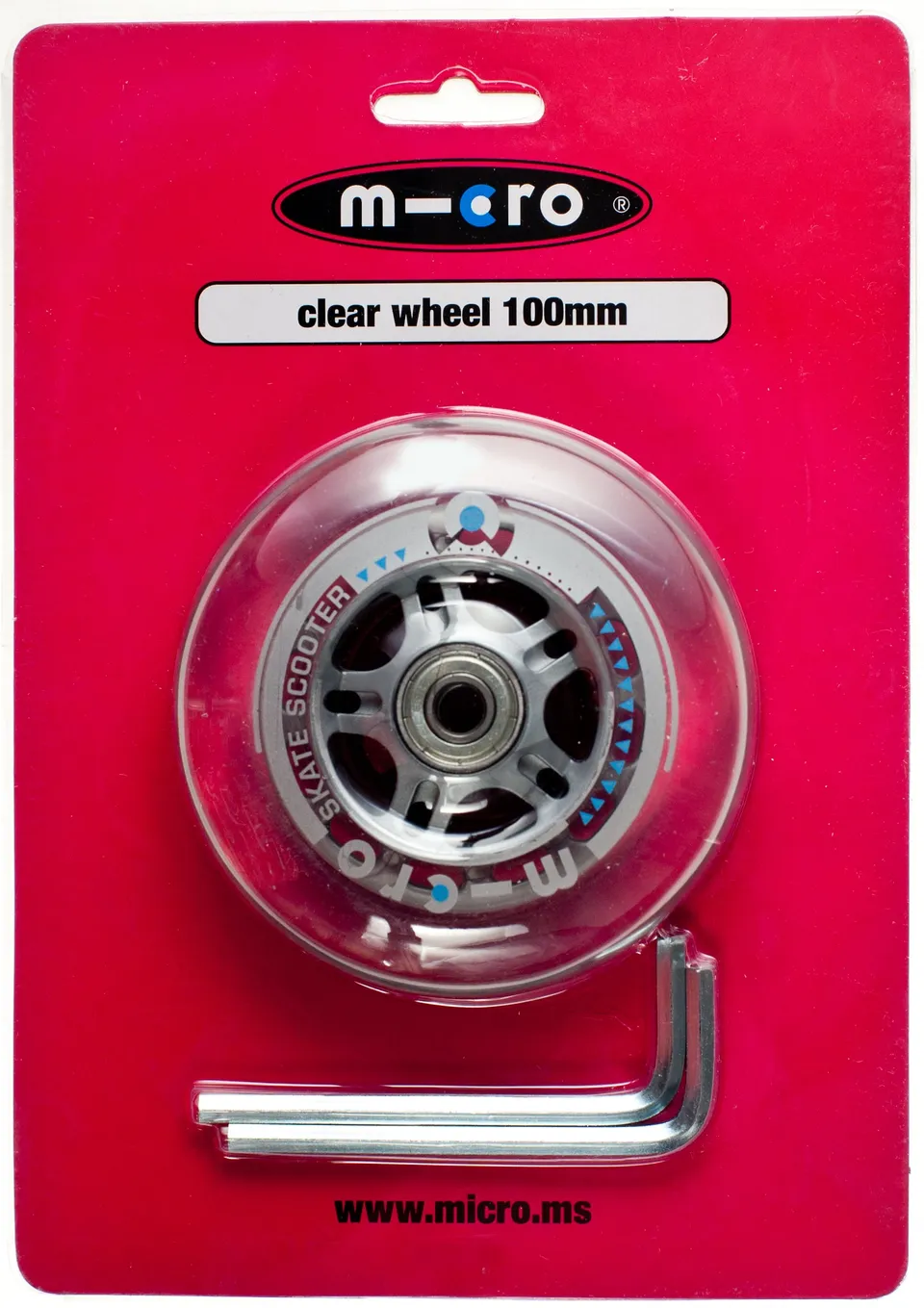 micro-roue-de-rechange-pu-transparente-100-mm image 1