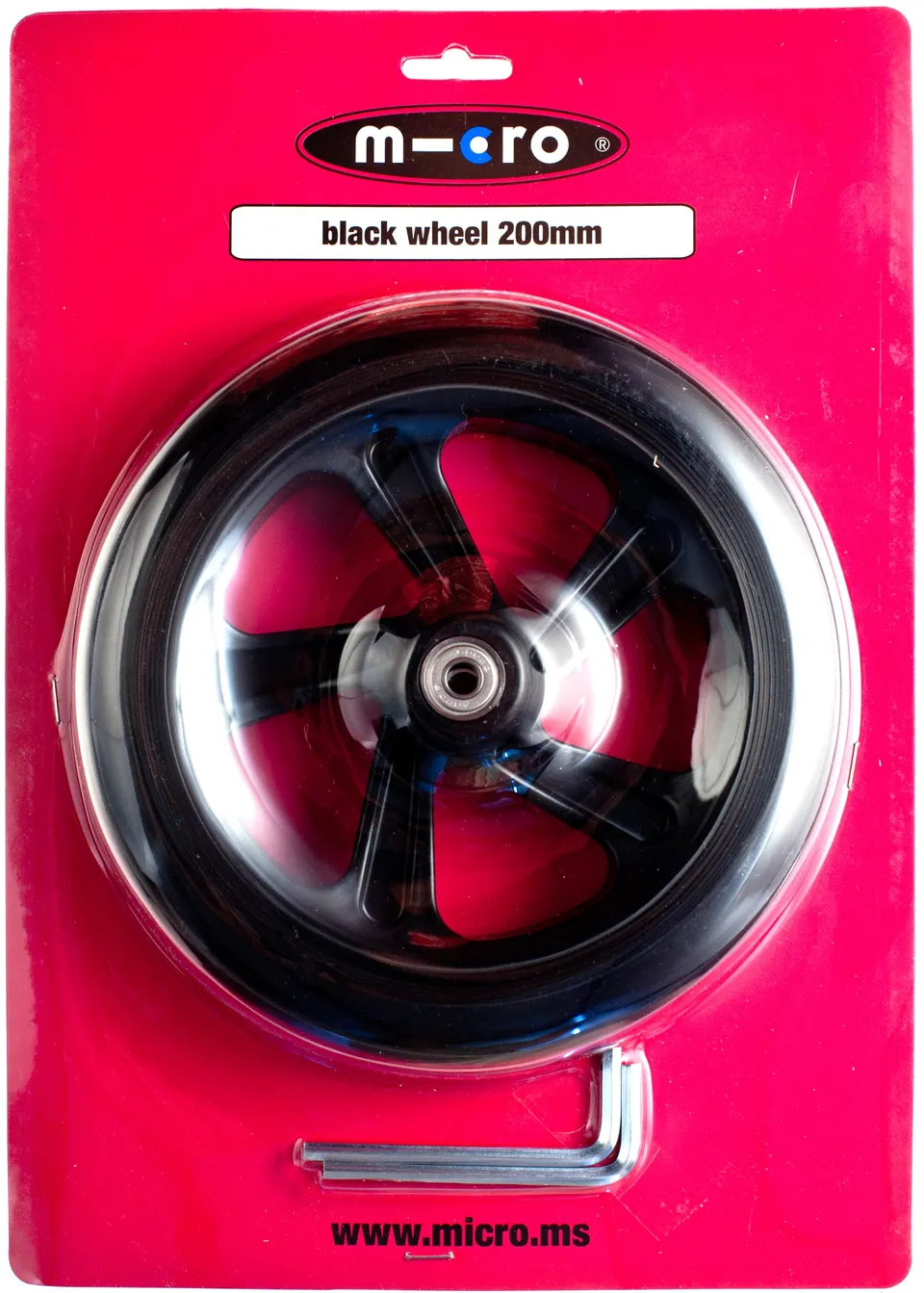 micro-roue-pu-noire-200-mm-roue-de-rechange-avant-et-arri-re image 1