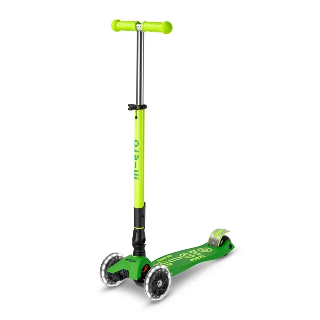 micro-maxi-micro-deluxe-pliable-led-vert-n-on-trottinette-3-roues-5-12-ans image 1